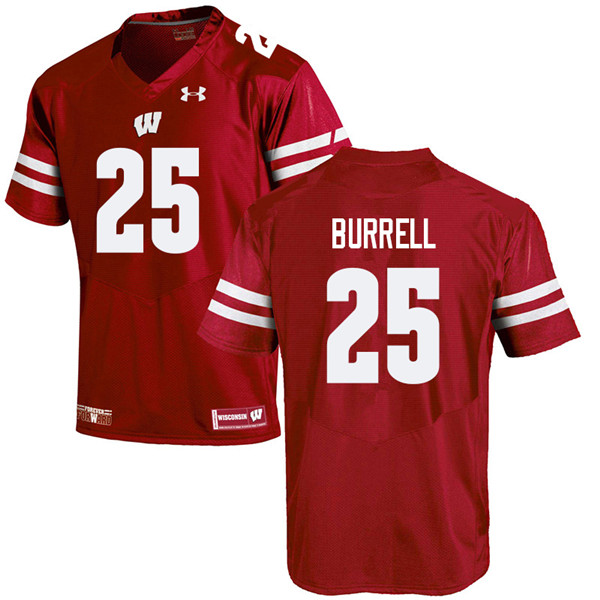 Men #25 Eric Burrell Wisconsin Badgers College Football Jerseys Sale-Red